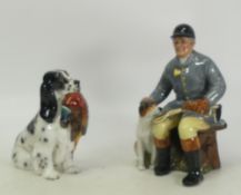 Two Royal Doulton figures to include The Huntsman HN2492 (seconds) and seated spaniel with cock