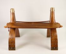 Vintage Egyptian hardwood CAMEL STOOL, probably olive wood or similar. Missing separate