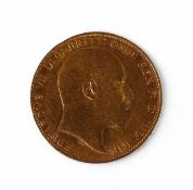 Edward VII Gold full Sovereign, dated 1907, 8g.