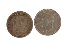 2 x UK crowns 1935 & 1937 (50% silver)