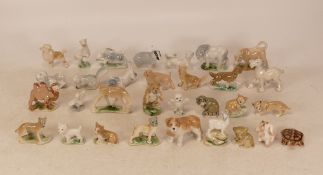 A collection of Wade 1st version Whimsies to include Shire Horse, Squirrel, Camel, etc. (29)