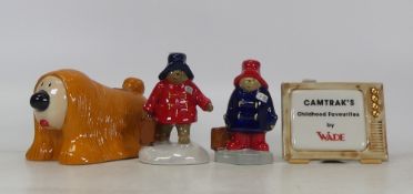 Wade Camtrak figures Dougal, Paddington, Paddington snowy day & tv name stand. (4)