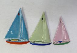 Wade Sailing Yachts wall plaques, Set of three. (3)