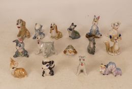 A collection of Disney Wade Whimsies including Merlin as a Caterpillar, Merlin as a Hare, Baby