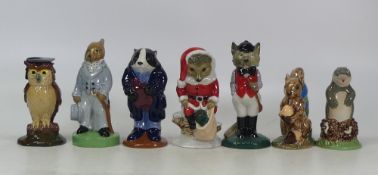 Wade In the Forest deep series figurines to include Oswald Owl, Gentleman Rabbit, Bertram Badger,