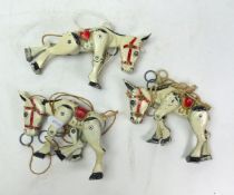 Three 'Muffin the Mule' Metal cold-painted Puppets (3).
