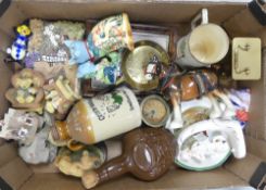 A mixed collection of ceramics to include Old Tupton Ware Teddy bear and cat, Lilliput cottages,