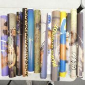 A collection of music, film and TV posters featuring Abba, Charlie's Angels, M.A.S.H, Moulder and