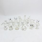 A collection of small Swarovski Crystal figurines to include Teddybear, Poodle, Fox, Koala,