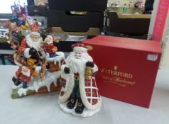 A boxed Waterford Holiday Heirlooms 'Santa with Lantern' candy jar, boxed, together with a large