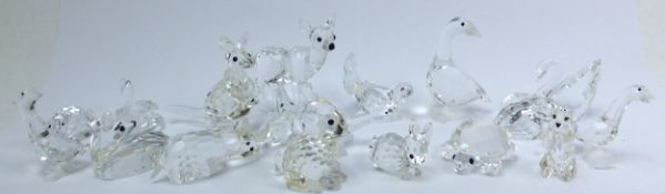A collection of small Swarovski Crystal animal figures to include a Large rabbit, fawn, small