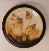Moorcroft Plate 783/10, 'Coneflower' designer Anji Davenport on cream ground measures 30cm including