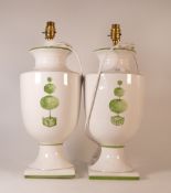 A Pair of Italian Ceramic Lamps, Height 45cm. (2)