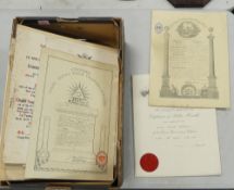 Masonic interest, a collection of signed certificates with Masonic and Medical interest, together