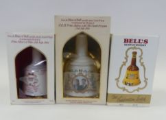 Three Bell's Whisky full, sealed and boxed porcelain decanter's to commemorate the birth of Prince