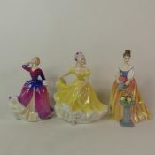 Three Royal Doulton lady figurines, Alexandra HN3286, Ninette HN2379 and Melissa HN2467 (3).
