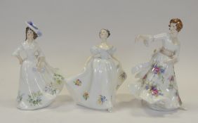 Royal Doulton lady figures to include Kate HN2789 (reglued chip across the back) Adele HN2480 and