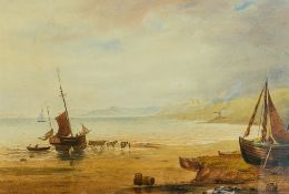 Original watercolour painting depicting sailing boats 1884 signed, by R. Warren Vernon dictionary of