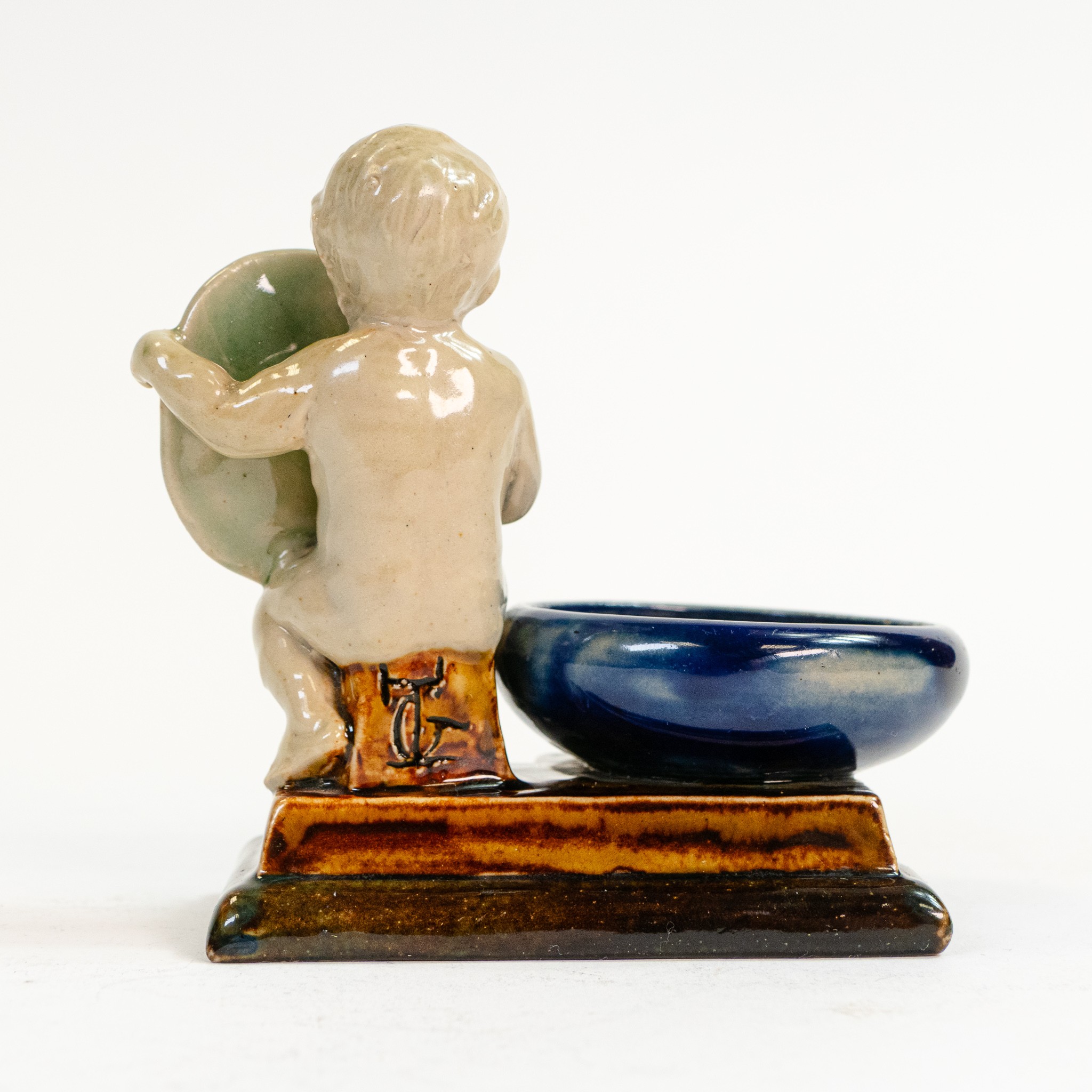 An exceptional and rare Doulton Stoneware figural salt by George Tinworth, a memory piece, - Image 4 of 6