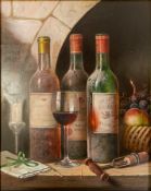 Raymond CAMPBELL (English, b.1956) still life. Oil on board in gilt frame. Signed lower right.