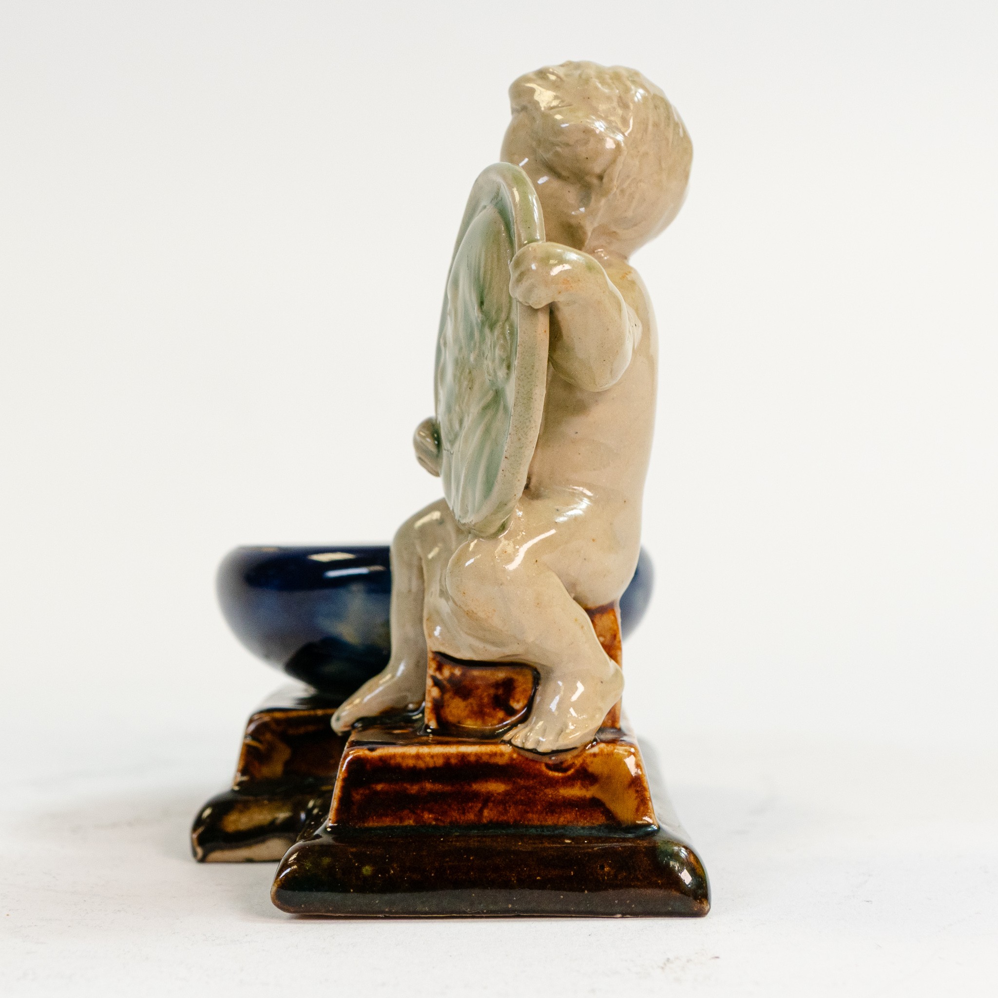 An exceptional and rare Doulton Stoneware figural salt by George Tinworth, a memory piece, - Image 6 of 6