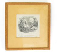 Charles Samuel KEENE (1823-1891), a block print of comical husband and wife train scene, dated May