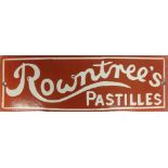 Enamel 'Rowntree's Pastilles' advertising sign. (H: 10cm x L: 30.5cm)