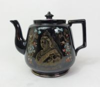 Queen Victoria 1887 Jubilee Year Teapot - Black & Gold.