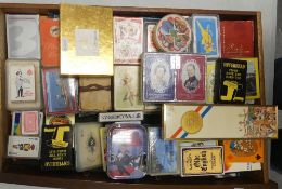 A large collection of playing cards with many from Waddingtons. All various themed to include 1984