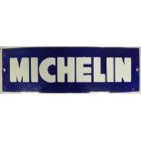 Enamel 'Michelin' advertising sign. (H: 10cm x L: 30.5cm)