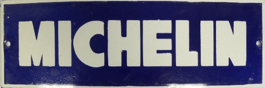 Enamel 'Michelin' advertising sign. (H: 10cm x L: 30.5cm)