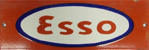 Enamel 'Esso' advertising sign. (H: 10cm x L: 30.5cm)