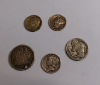 USA coins, various denominations, combined 18.21g.