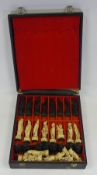 Chinese resin figure chess set, housed in original box.