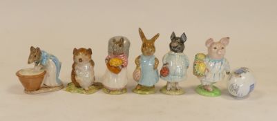 Beatrix Potter Character Figures to include:- Beswick Little Pig Robinson, Mrs Flopsy Bunny, Goody