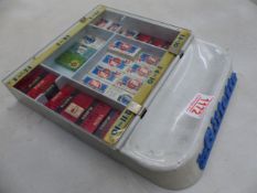 Vintage 'Gillette' counter top shop display stand and contents, 28cm x 23cm x 4cm.