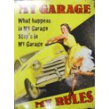 Medium size tin 'My Garage' advertising sign. (H: 40cm x L: 30cm)