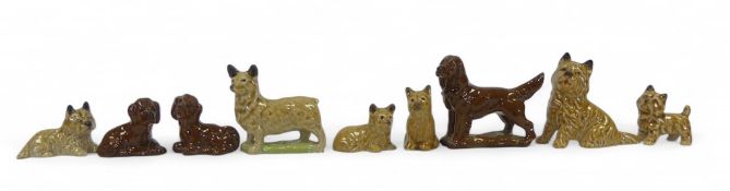 Wade Whimsies set of three Cairn Terriers, Mother and Puppies, set of three Corgis Mother and