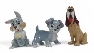 Wade Disney Lady and the Tramp Blow Up figures of Trusty, Scamp and Thumper. (3)