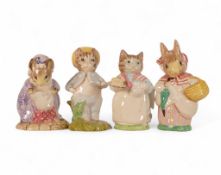 Beatrix Potter Character figures Royal Albert to include:- Mrs Rabbit, Lady Mouse made a Curtsy, Mrs