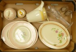 A mixed selection to include:- Clarice Cliff oval platter with floral design, together with Susie