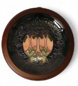 Moorcroft Plate 783/10, 'Cluny' designer Sally Tuffin inspired by medieval tapestry on dark green