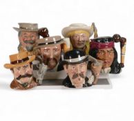 Royal Doulton The Wild West character jugs to include Wyatt Earp D6711, Doc Holiday D6731, Wild Bill