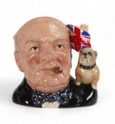 Royal Doulton large character jug, Winston Churchill D6907, Character Jug of the Year 1992.