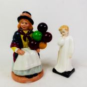 Royal Doulton figure The Balloon Girl HN2818, together with Royal Doulton figure Darling HN1985 (