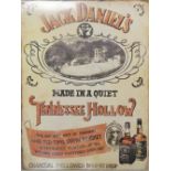 Medium size tin 'Jack Daniel's' advertising sign. (H: 40cm x L: 30cm)