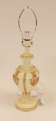 Capodimonte style porcelain table lamp with gold trim. (H: 65.5cm)