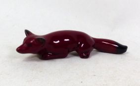 Royal Doulton Flambe centenary stalking fox 1904-2004.