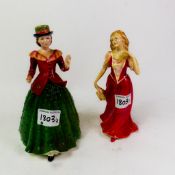 Royal Doulton lady figures Strolling HN3755 & Holly HN3647 (2)
