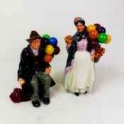 Two Royal Doulton character figures, 'Biddy Penny Farthing HN1843 & The Balloon Man HN1954 (2)